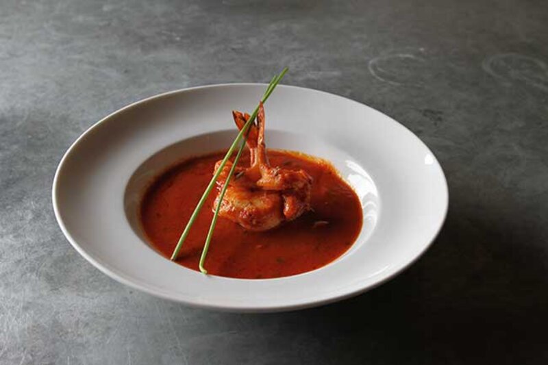 Shrimp in a red sauce